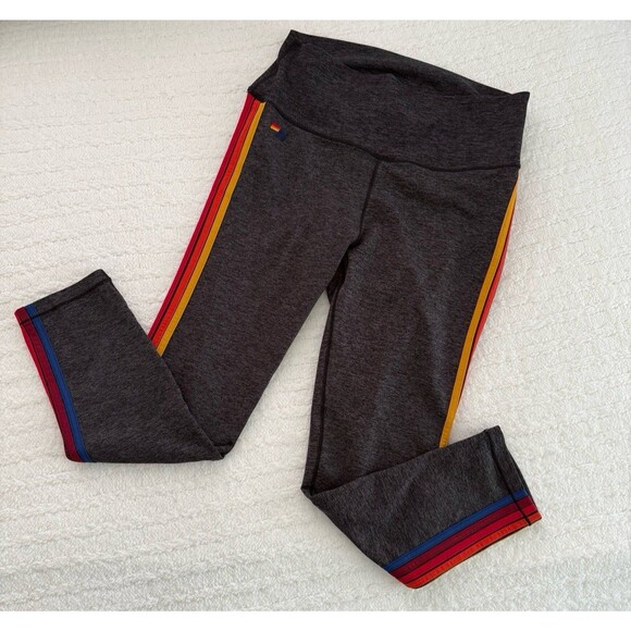 Aviator Nation 5 stripe cropped leggings - Size S - Picture 3 of 5